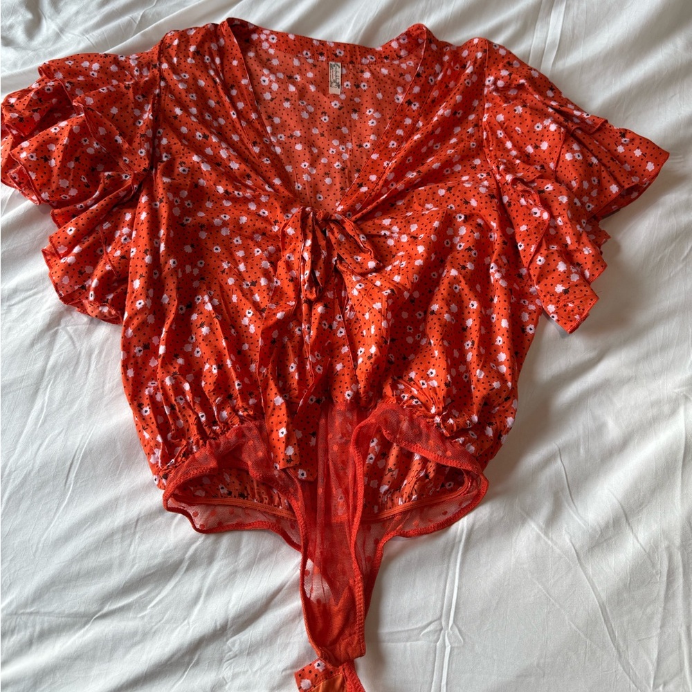 Free People Floral Bodysuit